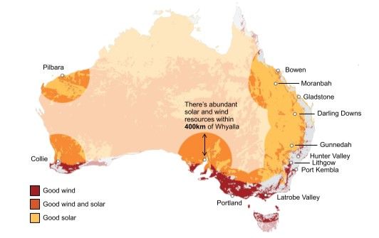 High quality wind and solar resources in Australia