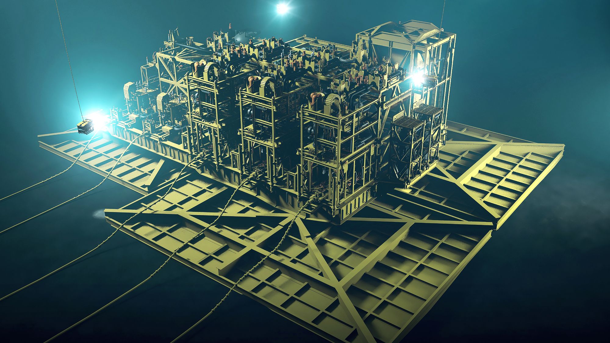 Graphic of the Jansz-Io subsea compression station to be installed for Chevron's Gorgon LNG project.