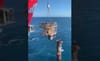 Sinbad platform lift during decommissioning off the coast of Western Australia.