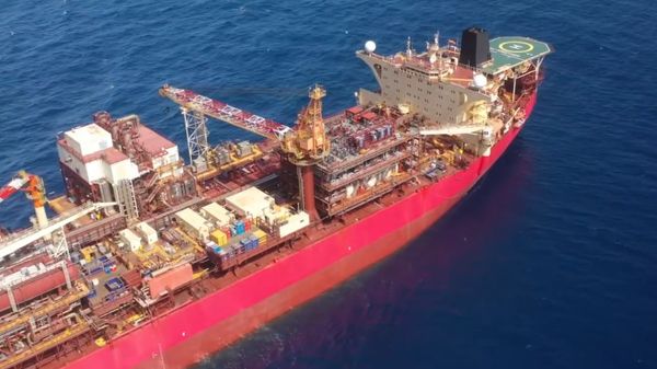 Woodside's Ngujima-Yin FPSO (floating production storage and offloading) vessel off Exmouth, WA.